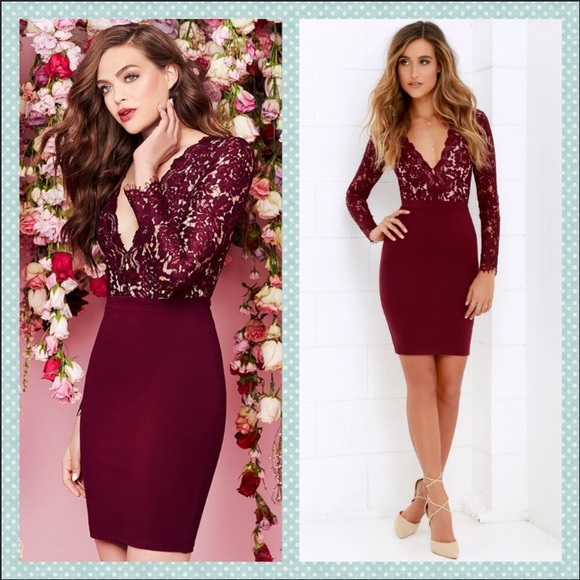 Lulus Swoon-er or Later Long Sleeve Lace Dress - Picture 2 of 10